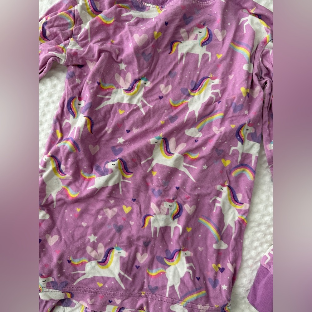 Little Sleepies Purple Unicorns Toddler Girl Pajama Set Long Sleeved 3T - Picture 7 of 7